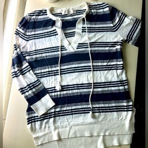 LOFT small light summer sweater nautical tie neck